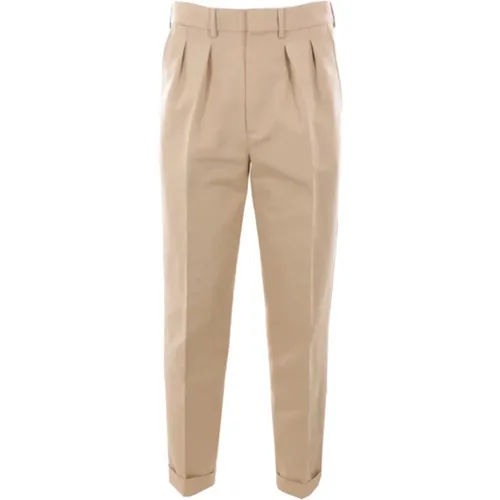 Pleated Cotton Trousers , male, Sizes: W34, W32 - Tom Ford - Modalova