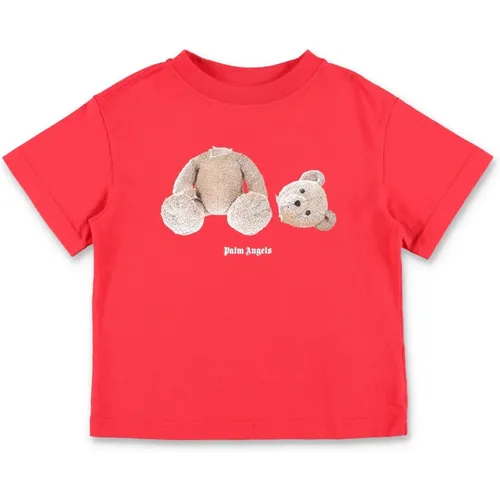 Rotes Bären T-Shirt für Jungen - Palm Angels - Modalova