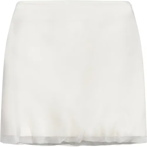 Silk Satin Mini Skirt Ivory , female, Sizes: M, S, XS, L - Blanca Vita - Modalova