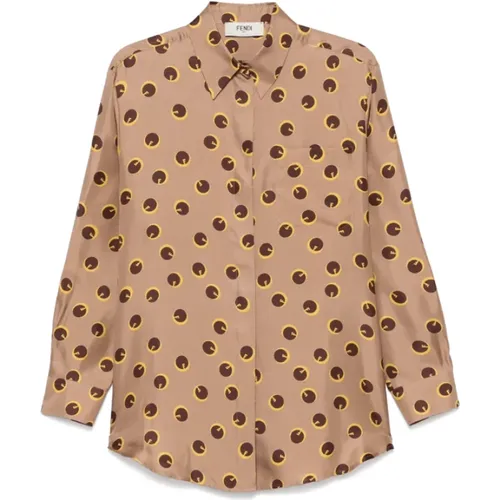 Seidenbluse mit Polka Dots Fendi - Fendi - Modalova