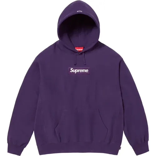 Dunkellila Box Logo Kapuzenpullover , Herren, Größe: 2XL - Supreme - Modalova