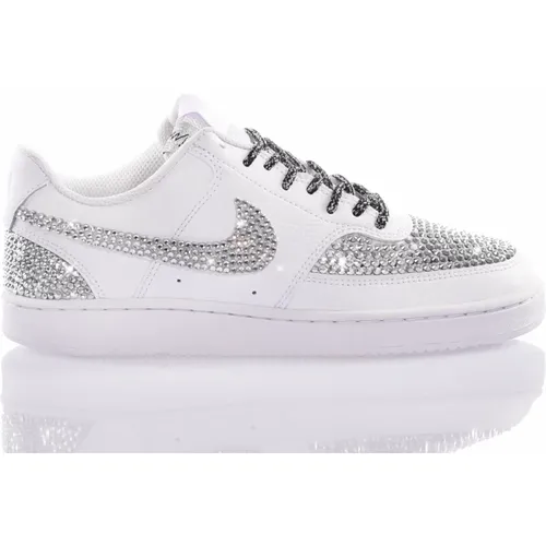 Silber Weiße Sneakers Damen Schuhe , Damen, Größe: 37 1/2 EU - Nike - Modalova