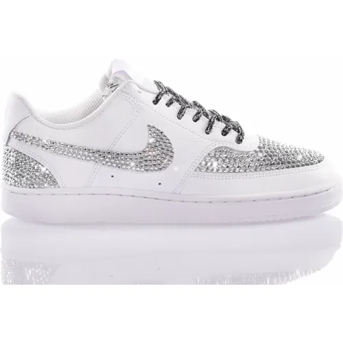 Silber Weiße Sneakers Damen Schuhe , Damen, Größe: 38 EU - Nike - Modalova