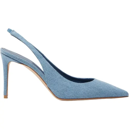 Sutton Hellblaue Denim Absatz-Mules - Scarosso - Modalova