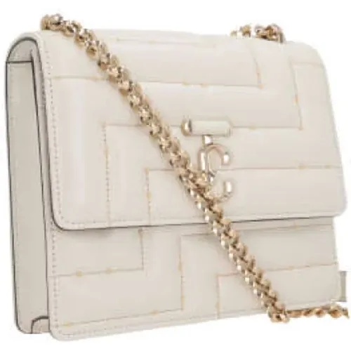 Quilted Ivory Shoulder Bag with Beaded Detail , female, Sizes: ONE SIZE - Jimmy Choo - Modalova