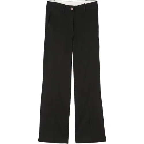 Linen Blend Trousers , female, Sizes: 2XS, L - Alysi - Modalova