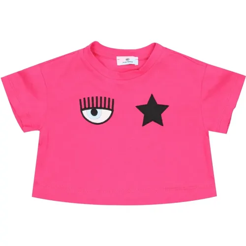 Fuchsia Kinder Crop Top mit Eye Star Logo - Chiara Ferragni Collection - Modalova