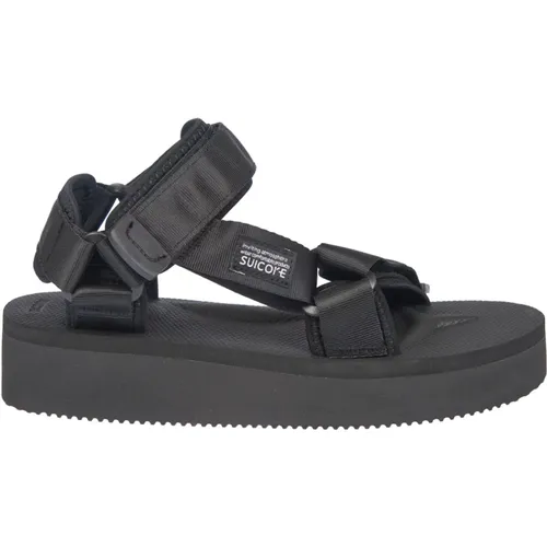 Flache Sandalen mit Überkreuzten Bändern , Damen, Größe: 35 1/2 EU - Suicoke - Modalova