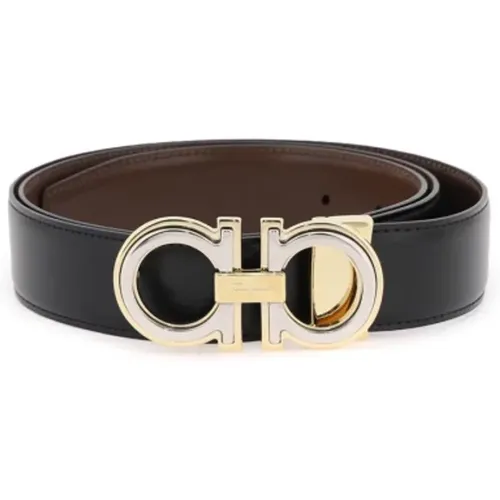 Reversible Gancini Buckle Leather Belt , unisex, Sizes: 105 CM, 115 CM - Salvatore Ferragamo - Modalova