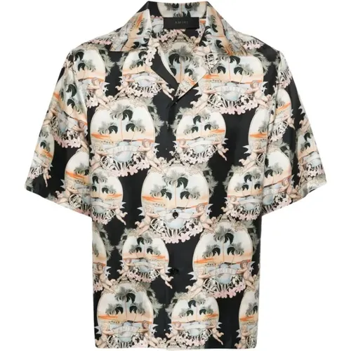 Angels Landscape Print Silk Shirt , male, Sizes: L - Amiri - Modalova