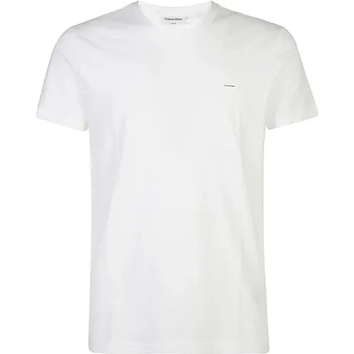 Weiße T-Shirts und Polos V-Ausschnitt , Herren, Größe: S - Calvin Klein - Modalova