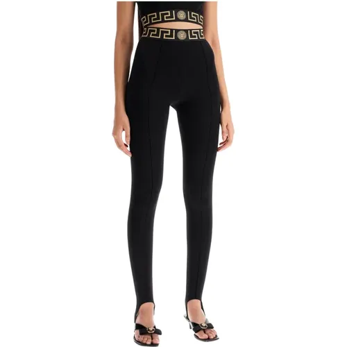 Griechisches Band Steigbügel Leggings Milano Strick , Damen, Größe: XS - Versace - Modalova