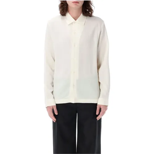 Off White Crepe Sense Shirt , male, Sizes: S, XL, M - Séfr - Modalova