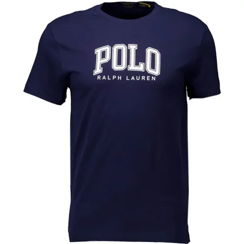 Stilvolles Dunkelblaues T-Shirt mit Logo , Herren, Größe: XL - Ralph Lauren - Modalova