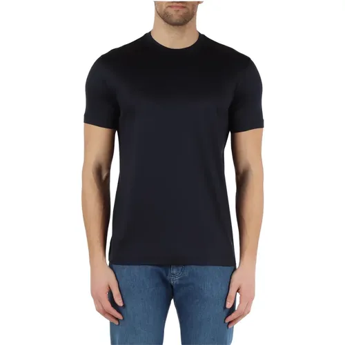 Essential Cotton and Lyocell T-shirt , male, Sizes: L - Emporio Armani - Modalova