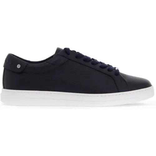 Hammered Leather Sneakers with Metal Detail , male, Sizes: 7 UK, 8 UK, 6 UK, 10 UK, 9 UK - Jimmy Choo - Modalova