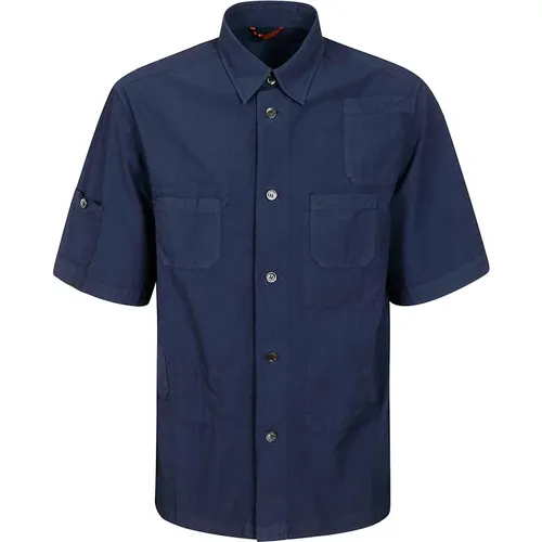 Blaues Baumwollhemd mit bestickter Tasche - Barena Venezia - Modalova