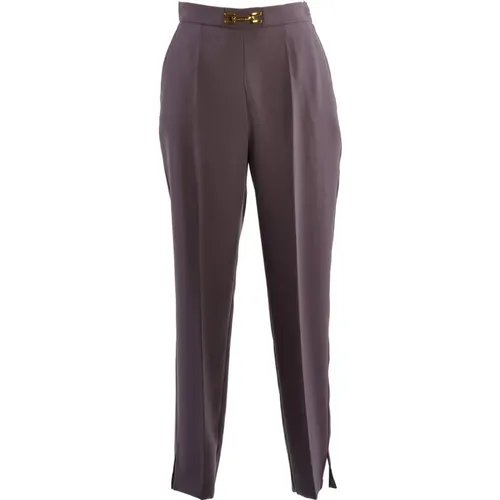 Fabric Pants with Clasp Detail , female, Sizes: M, S - Elisabetta Franchi - Modalova