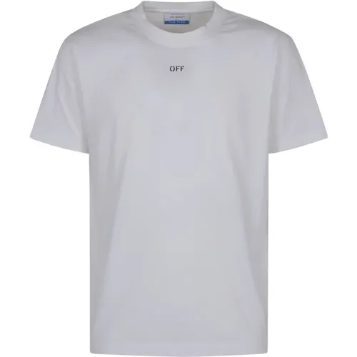 Off , Weißes Stempel Slim Tee Shirt , Herren, Größe: 2XL - Off White - Modalova