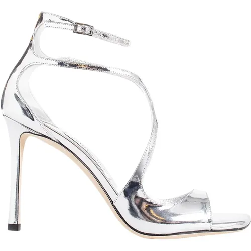 Silvermirror Leather Stiletto Heel Sandal , female, Sizes: 3 1/2 UK, 7 UK - Jimmy Choo - Modalova