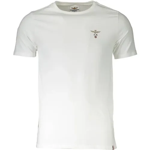 Logo Rundhals T-Shirt , Herren, Größe: L - aeronautica militare - Modalova