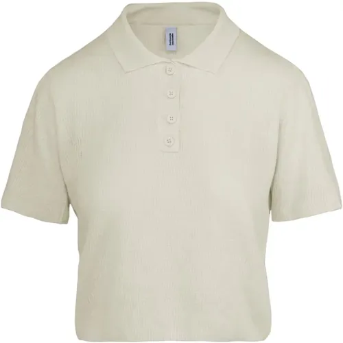 Linen Cotton Knit Polo Shirt , female, Sizes: S, M, L - BomBoogie - Modalova