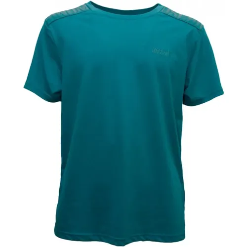 Türkis Baumwoll T-Shirt mit Logo-Bändern - Moschino - Modalova