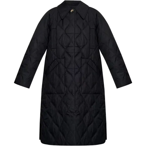 Quilted Coat with Slits , female, Sizes: 2XS, 2XS/XS, S/M - Ganni - Modalova