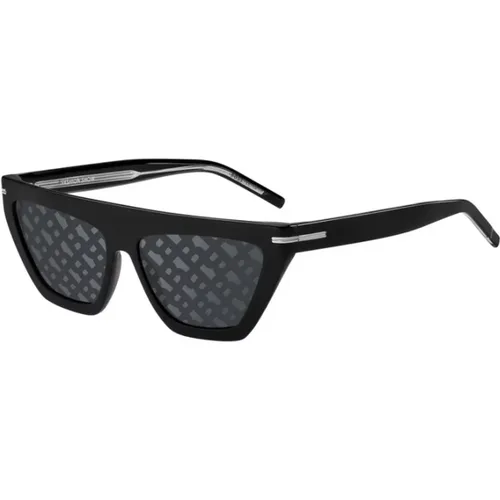 Grey Top Linear Mirror Sunglasses , unisex, Sizes: 58 MM - Hugo Boss - Modalova