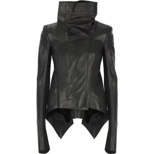 Leather Asymmetric Zip Jacket , female, Sizes: S - Rick Owens - Modalova
