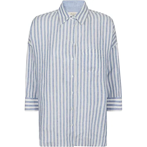 Striped Linen Shirt Classic Style , female, Sizes: XL - Max Mara Weekend - Modalova