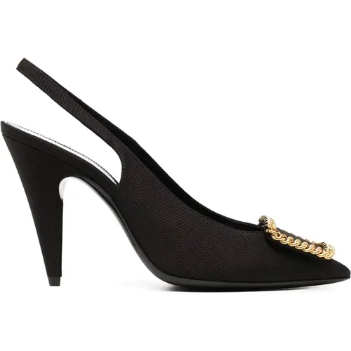 Sulpice Slingback Pumps with Gold Detail , female, Sizes: 5 UK - Saint Laurent - Modalova