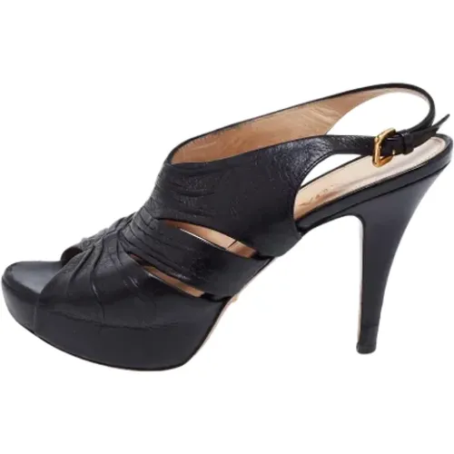 Pre-owned Leder sandals , Damen, Größe: 37 1/2 EU - Prada Vintage - Modalova