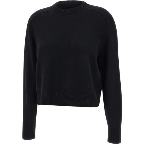 Kaschmir Schwarzer Pullover Langarm , Damen, Größe: L - Theory - Modalova