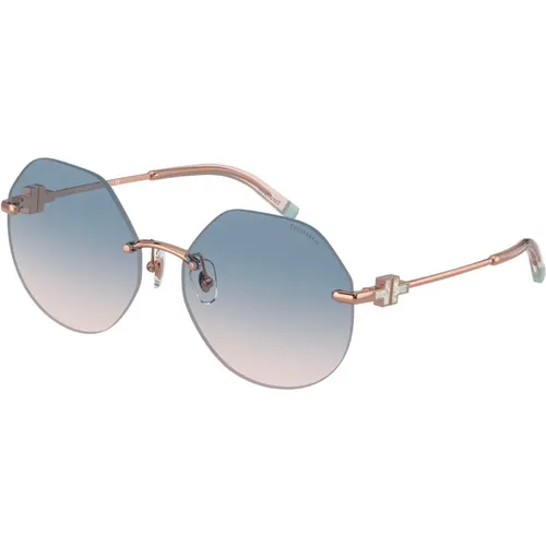 Rose Gold Blue Pink Sunglasses,Gold Violet Shaded Sunglasses - Tiffany - Modalova