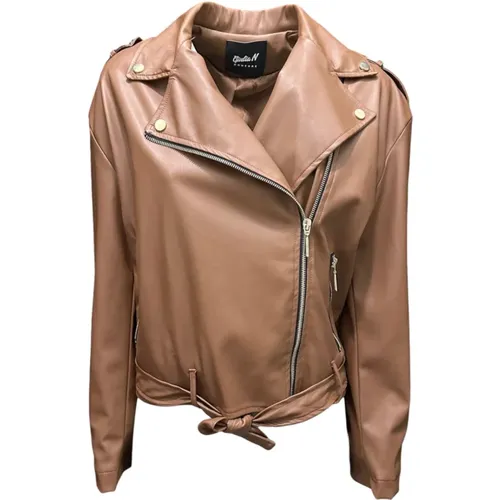 Leather Jacket Autumn Winter 2023/2024 , female, Sizes: XS, S - Giulia N Couture - Modalova