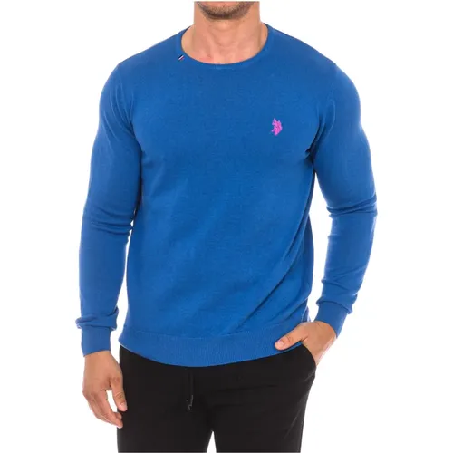 Round Neck Long Sleeve Jersey , male, Sizes: L, 2XL - U.s. Polo Assn. - Modalova