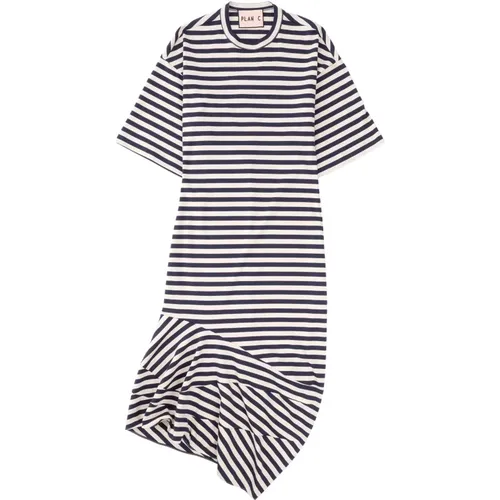 Striped Jersey Dress , Damen, Größe: 2XL - Plan C - Modalova