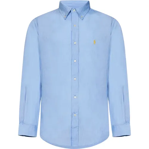 Clear Linen Button-Down Shirt , male, Sizes: XL, L, 2XL, M - Ralph Lauren - Modalova