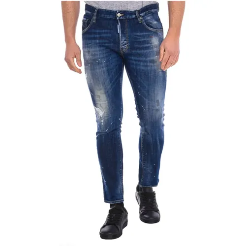 Gerade Geschnittene Lange Hose , Herren, Größe: 3XL - Dsquared2 - Modalova