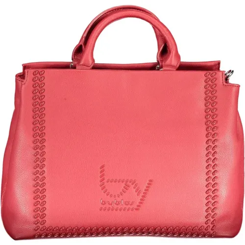 Red Two-Compartment Handbag with Logo Detail , female, Sizes: ONE SIZE - Byblos - Modalova