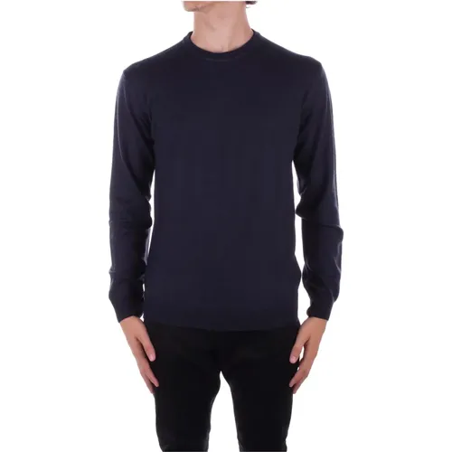 Blaues Logo Pullover , Herren, Größe: L - Woolrich - Modalova