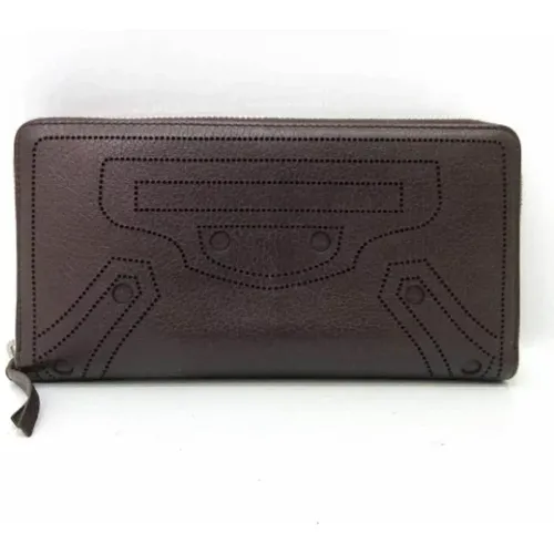 Pre-owned Burgundy leather wallet , female, Sizes: ONE SIZE - Balenciaga Vintage - Modalova