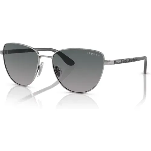 Silver Grey Shaded Sunglasses , female, Sizes: 56 MM - Vogue - Modalova
