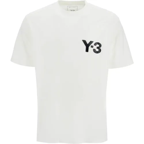 Oversized Logo Print Crew Neck T-Shirt , Herren, Größe: M - Y-3 - Modalova