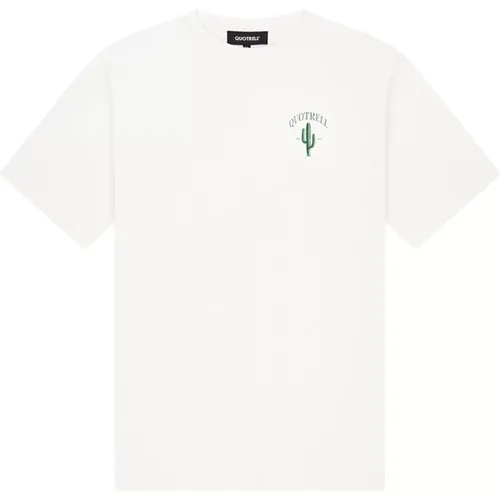Kaktus T-Shirt Herren Weiß/Grün - Quotrell - Modalova