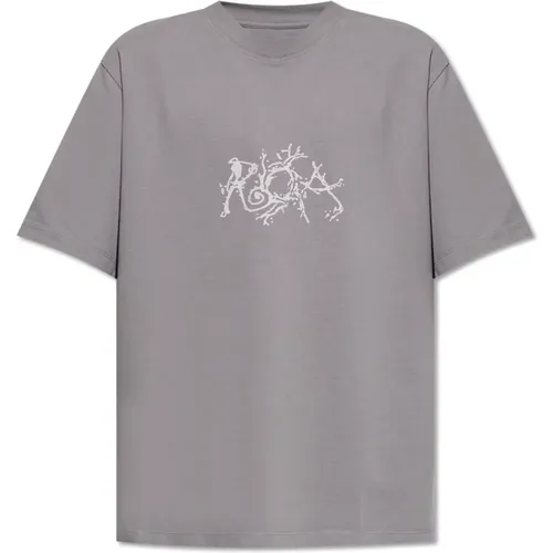 T-Shirt mit Logo , Herren, Größe: L - ROA - Modalova