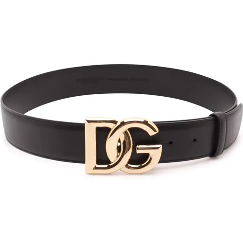 Gekreuzter 'Dg' Logo Leder Gürtel , Damen, Größe: 80 CM - Dolce & Gabbana - Modalova