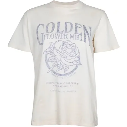 Vintage Crew Neck T-shirt , female, Sizes: XS, M - Golden Goose - Modalova