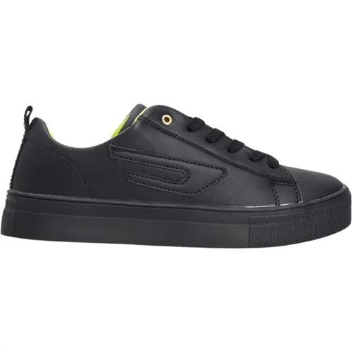 Schwarze Leder Kinder Sneakers - Diesel - Modalova